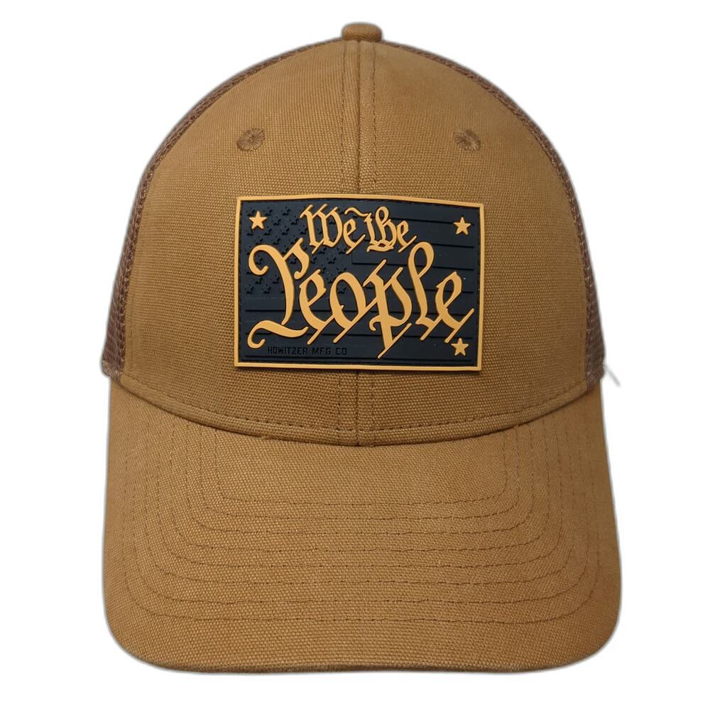 Howitzer We the People Patch Trucker Hat Brown One Size Mesh Snapback